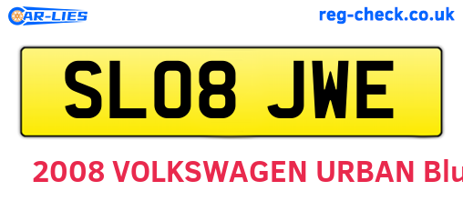 SL08JWE are the vehicle registration plates.