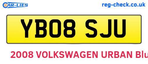 YB08SJU are the vehicle registration plates.
