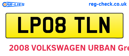 LP08TLN are the vehicle registration plates.