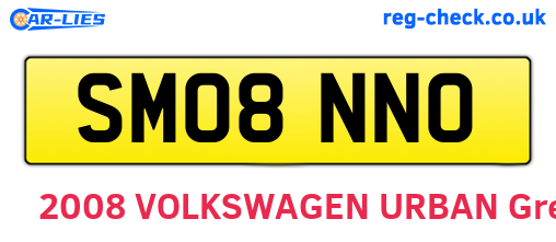 SM08NNO are the vehicle registration plates.