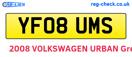 YF08UMS are the vehicle registration plates.
