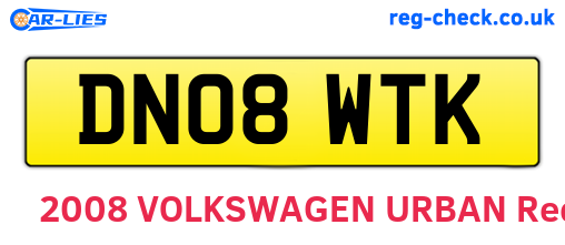 DN08WTK are the vehicle registration plates.