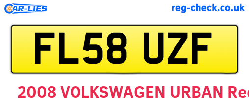 FL58UZF are the vehicle registration plates.