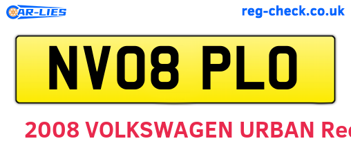 NV08PLO are the vehicle registration plates.