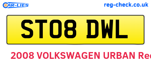 ST08DWL are the vehicle registration plates.