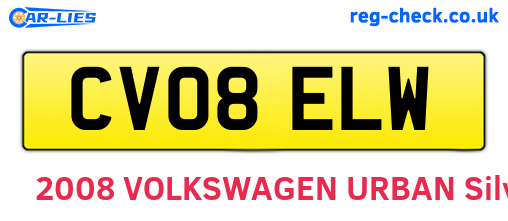CV08ELW are the vehicle registration plates.