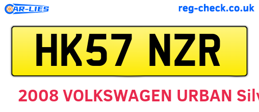 HK57NZR are the vehicle registration plates.