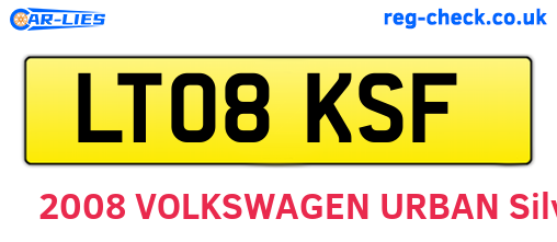 LT08KSF are the vehicle registration plates.