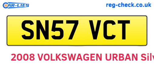 SN57VCT are the vehicle registration plates.
