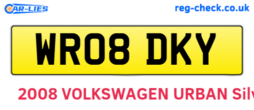 WR08DKY are the vehicle registration plates.