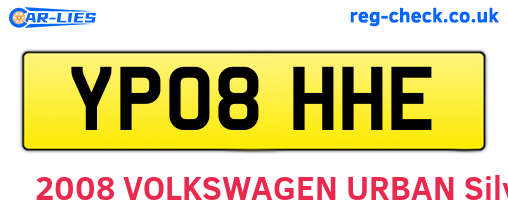YP08HHE are the vehicle registration plates.