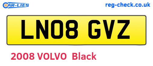 LN08GVZ are the vehicle registration plates.