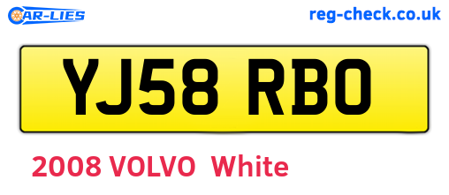 YJ58RBO are the vehicle registration plates.