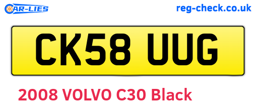 CK58UUG are the vehicle registration plates.