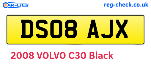 DS08AJX are the vehicle registration plates.