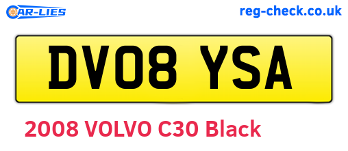 DV08YSA are the vehicle registration plates.