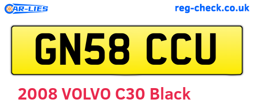 GN58CCU are the vehicle registration plates.