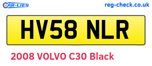 HV58NLR are the vehicle registration plates.
