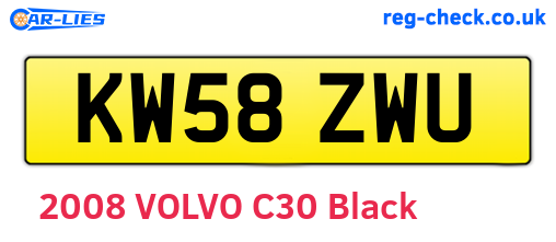 KW58ZWU are the vehicle registration plates.