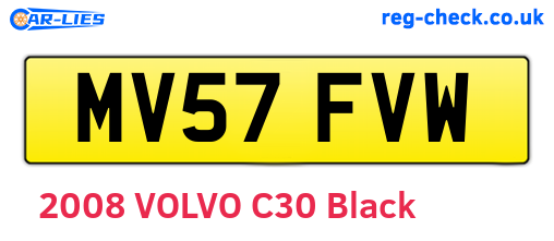 MV57FVW are the vehicle registration plates.