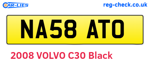 NA58ATO are the vehicle registration plates.