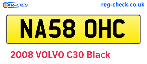 NA58OHC are the vehicle registration plates.