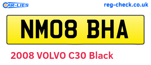 NM08BHA are the vehicle registration plates.