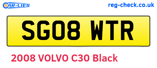 SG08WTR are the vehicle registration plates.