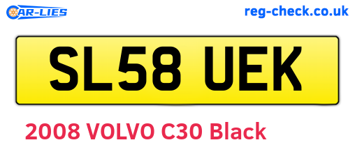 SL58UEK are the vehicle registration plates.
