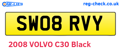 SW08RVY are the vehicle registration plates.