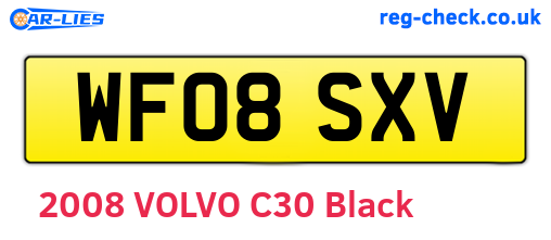 WF08SXV are the vehicle registration plates.