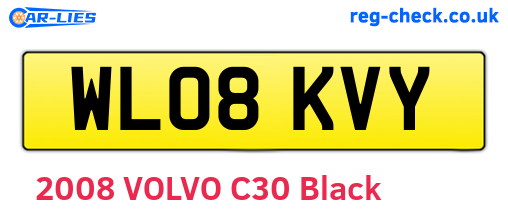 WL08KVY are the vehicle registration plates.