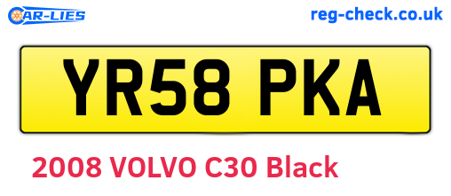 YR58PKA are the vehicle registration plates.