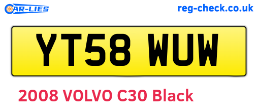 YT58WUW are the vehicle registration plates.