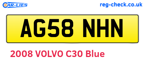 AG58NHN are the vehicle registration plates.