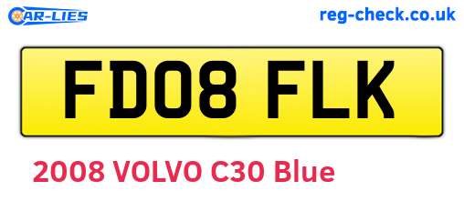 FD08FLK are the vehicle registration plates.
