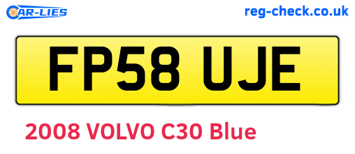 FP58UJE are the vehicle registration plates.