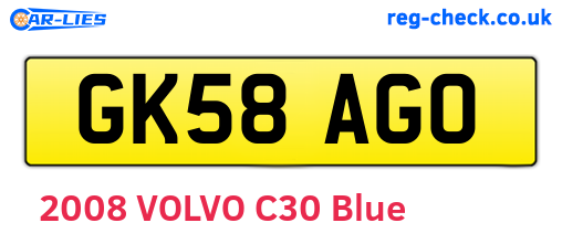 GK58AGO are the vehicle registration plates.
