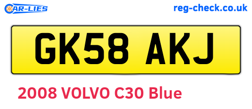 GK58AKJ are the vehicle registration plates.