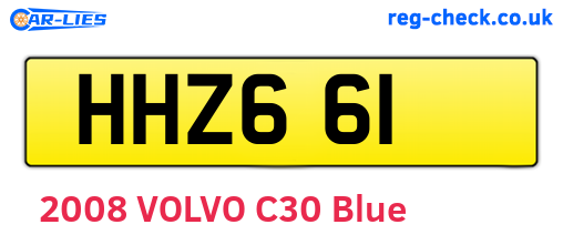 HHZ661 are the vehicle registration plates.