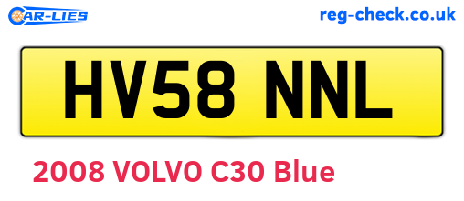 HV58NNL are the vehicle registration plates.