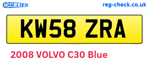KW58ZRA are the vehicle registration plates.