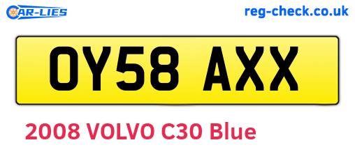 OY58AXX are the vehicle registration plates.