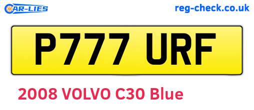 P777URF are the vehicle registration plates.