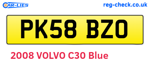 PK58BZO are the vehicle registration plates.