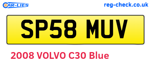 SP58MUV are the vehicle registration plates.