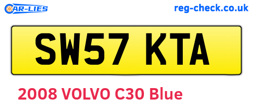 SW57KTA are the vehicle registration plates.