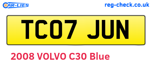 TC07JUN are the vehicle registration plates.