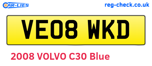 VE08WKD are the vehicle registration plates.