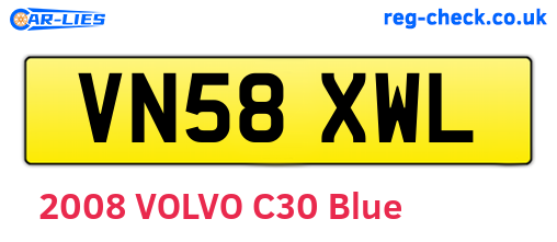 VN58XWL are the vehicle registration plates.